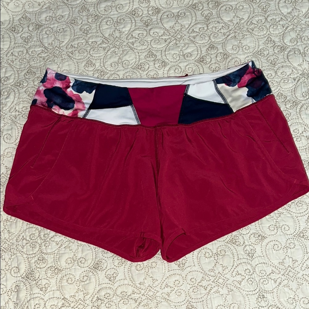 Lululemon Run Times Shorts 4” Deep Red Size 8